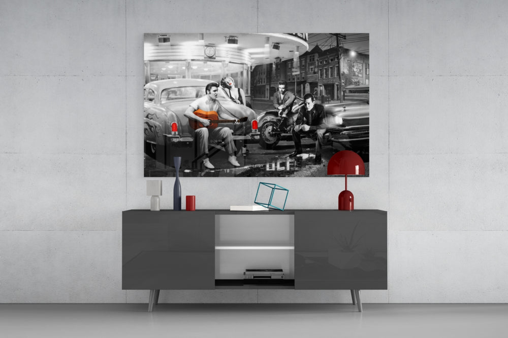 Vintage Hollywood Retro Glass Wall Art