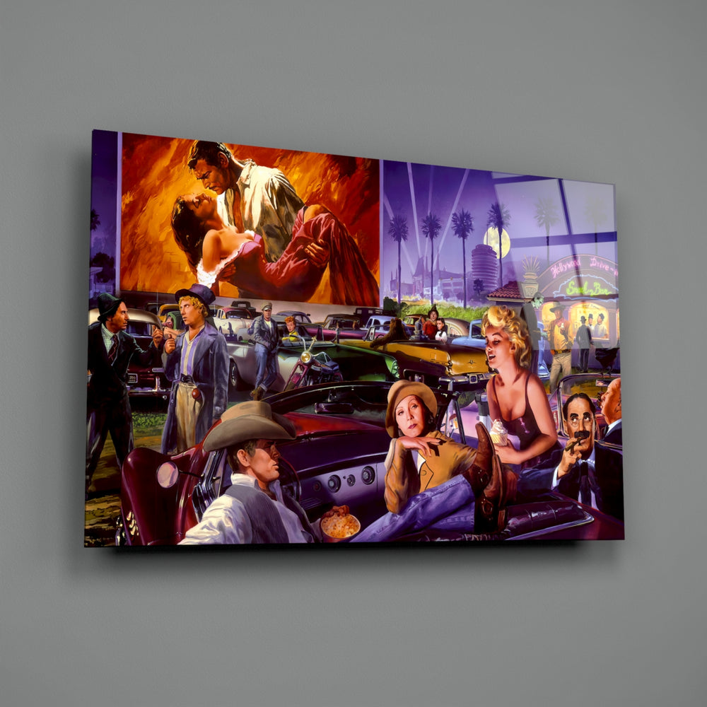 Retro tribute panel anchoring a creative loft wall