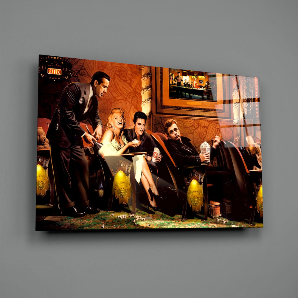 Retro tribute panel anchoring a creative loft wall
