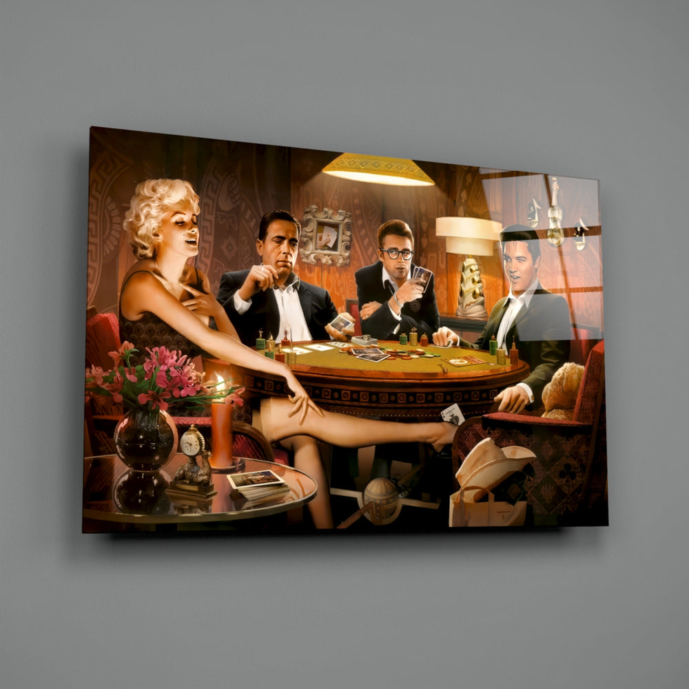 Retro tribute panel anchoring a creative loft wall