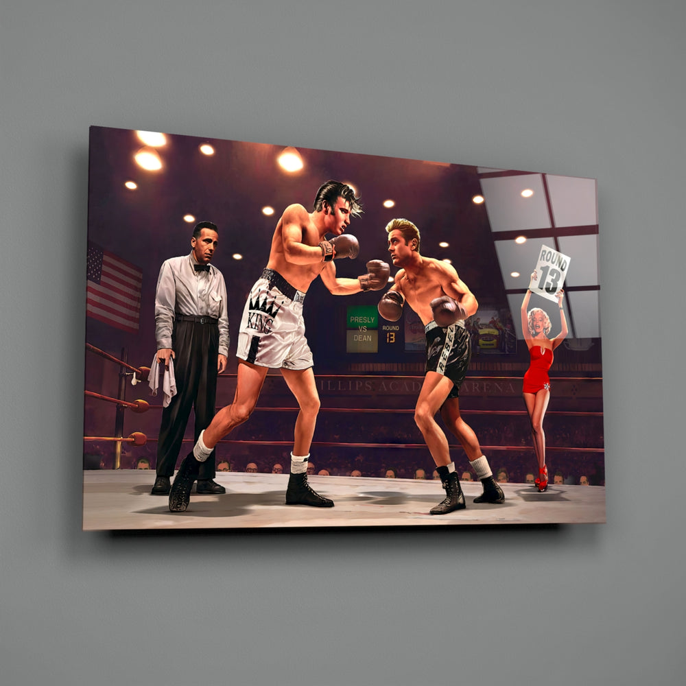 Retro tribute panel anchoring a creative loft wall
