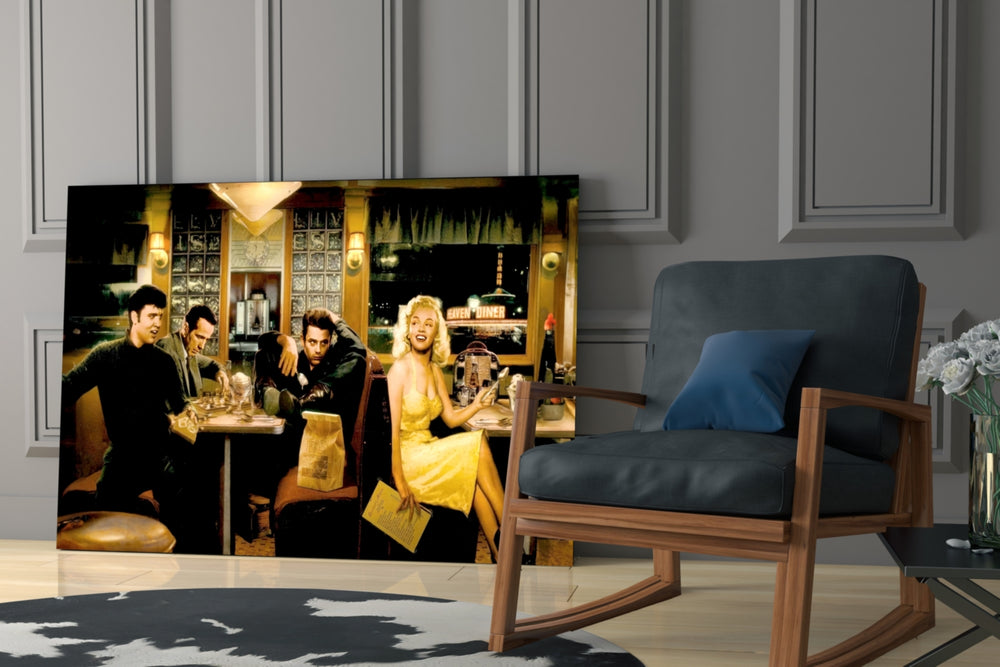 Retro yatay panel against a moody dark-painted accent wall