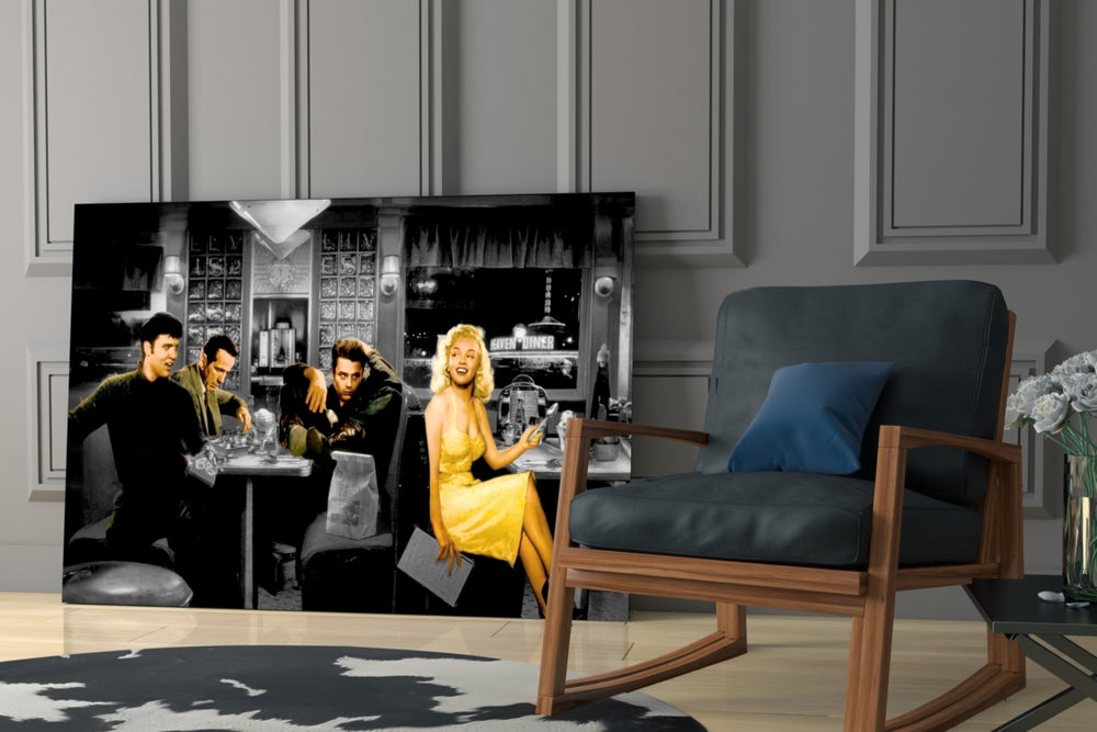Retro yatay panel against a moody dark-painted accent wall