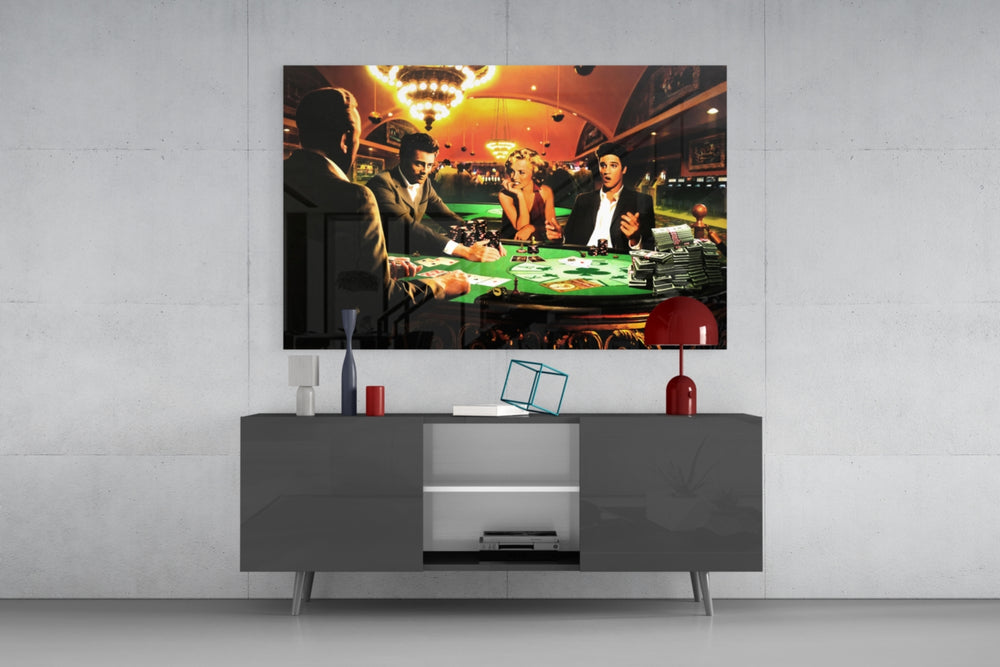 Retro Screen Icons Glass Wall Art