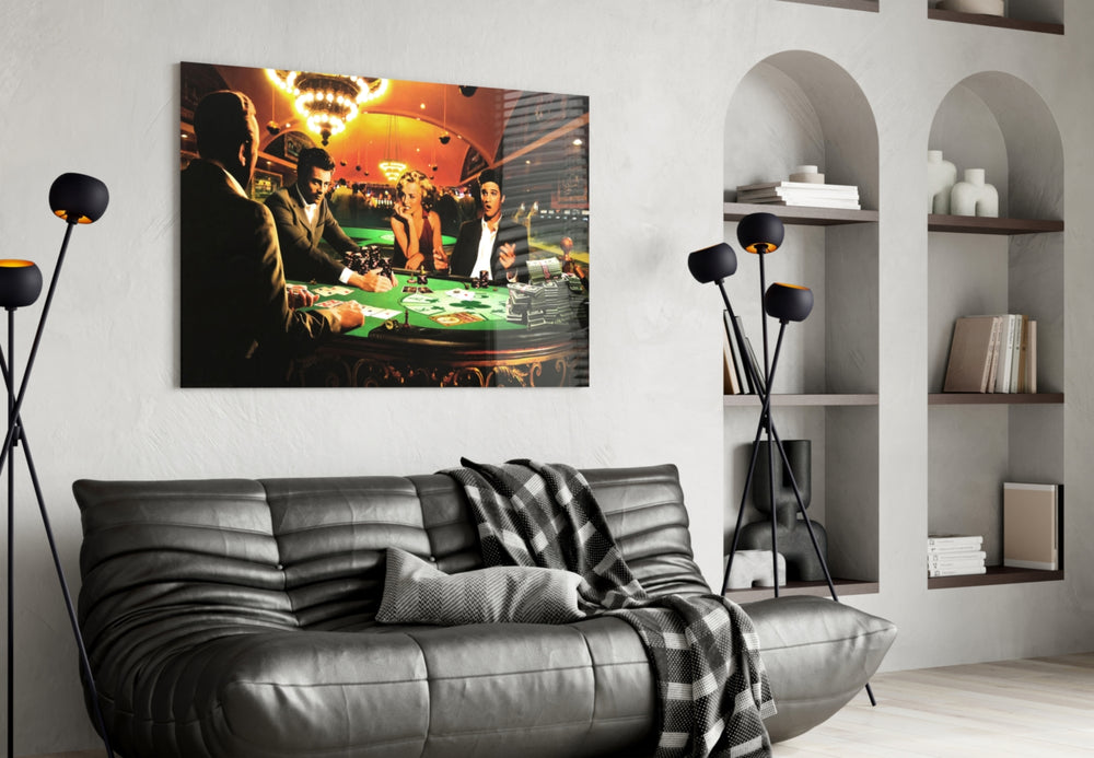 Retro Screen Icons Glass Wall Art