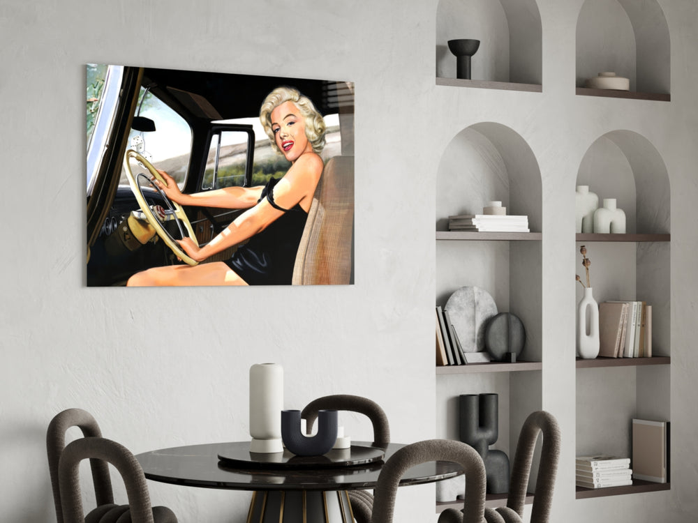 Retro glass print bringing pinup edge to a man cave