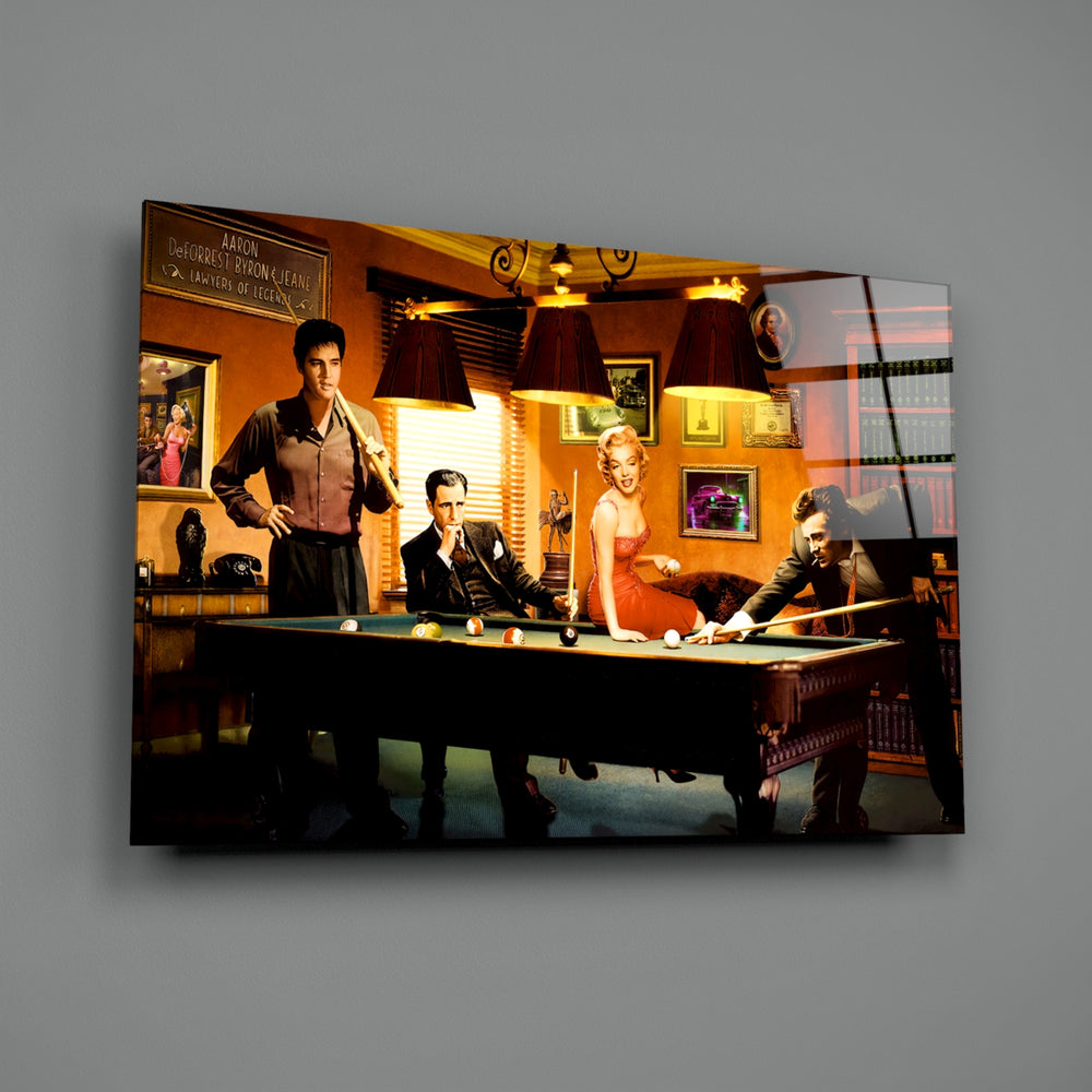 Retro tribute panel anchoring a creative loft wall