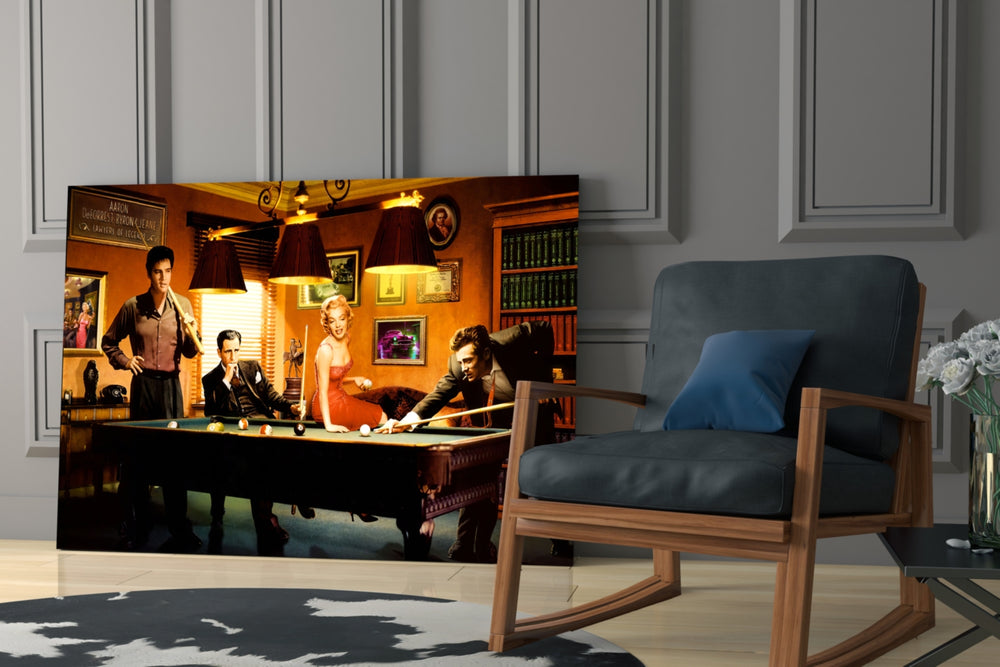 Retro yatay panel against a moody dark-painted accent wall