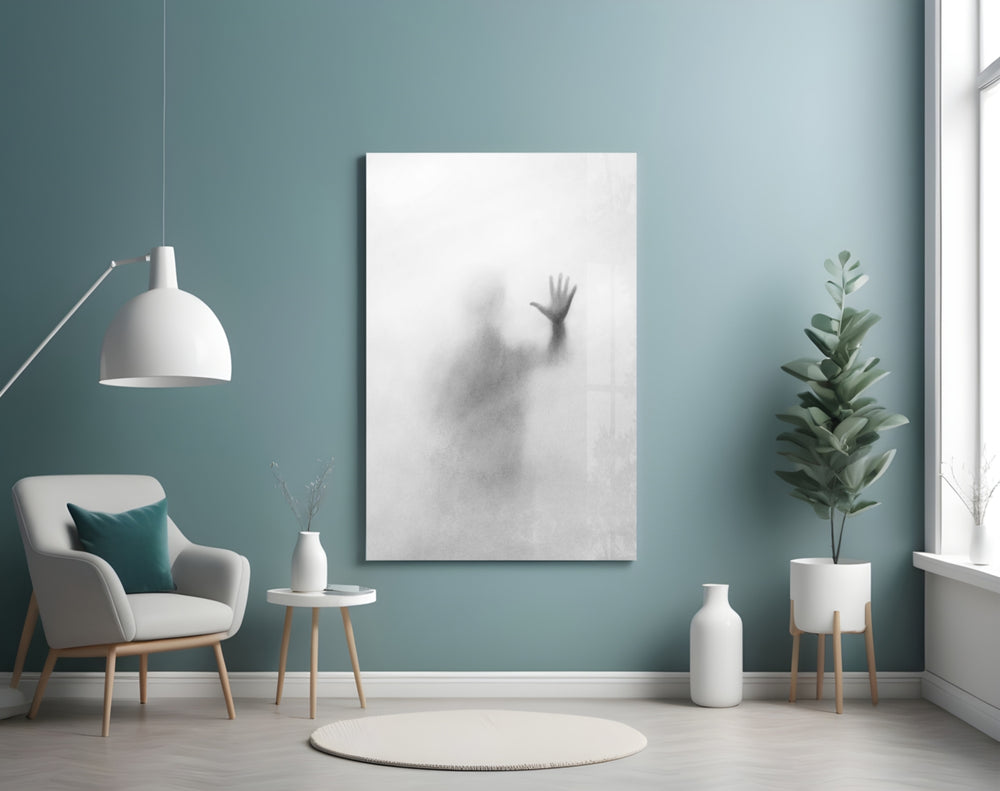 Despair artwork styled in a designer office interior