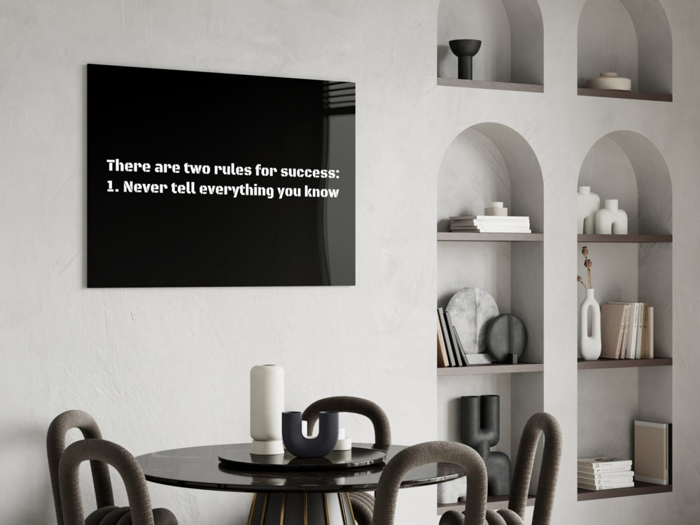 Motivational glass print bringing typography edge to a designer office