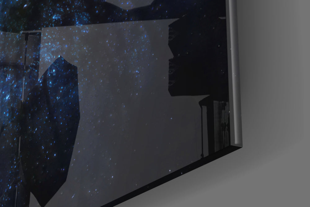 Cinematic artwork in a hospitality interior
