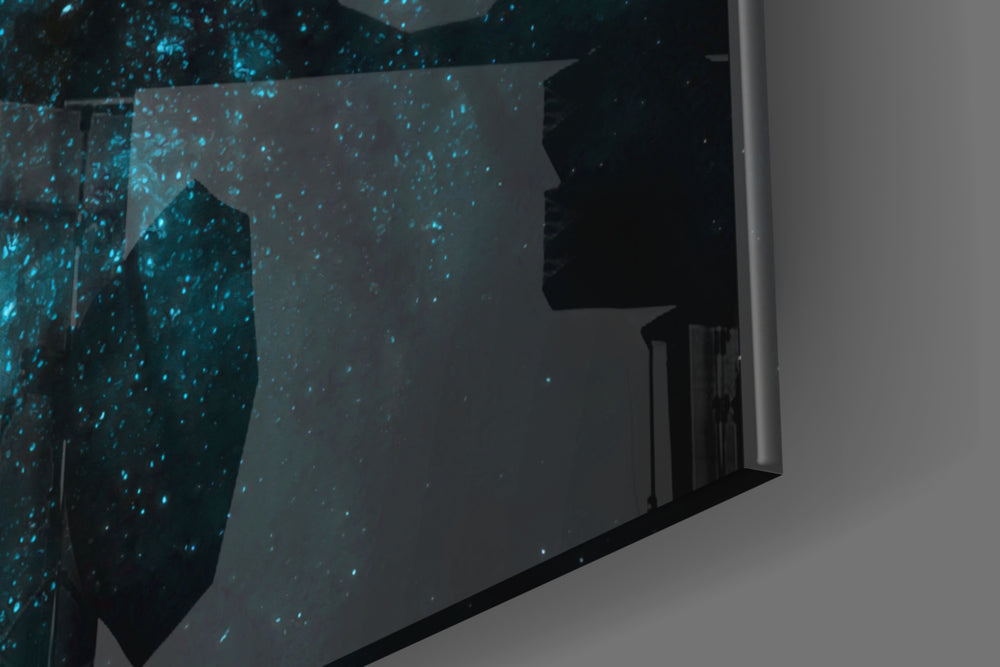 Cinematic artwork in a hospitality interior