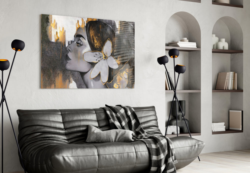 Gipsy Beauty artwork styled in a vanity-wall interior