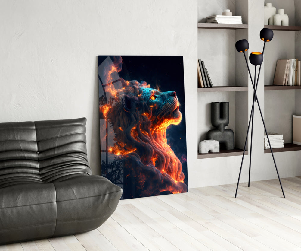 Fantasy glass print bringing wildlife edge to a designer office
