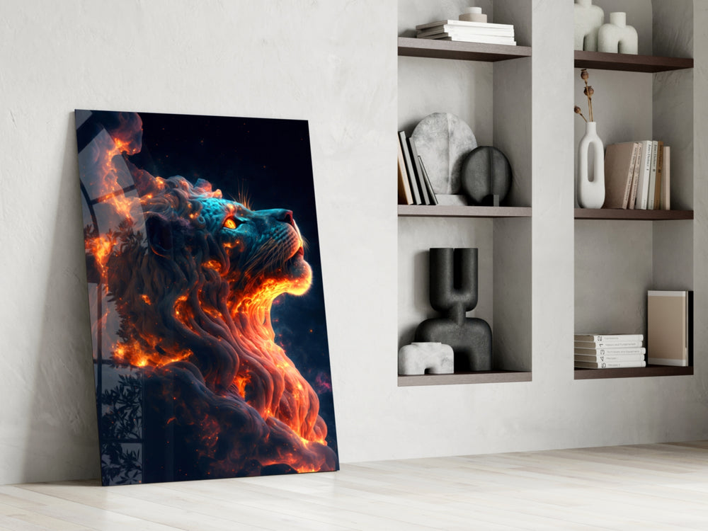 Fantasy panel against a moody dark-painted accent wall