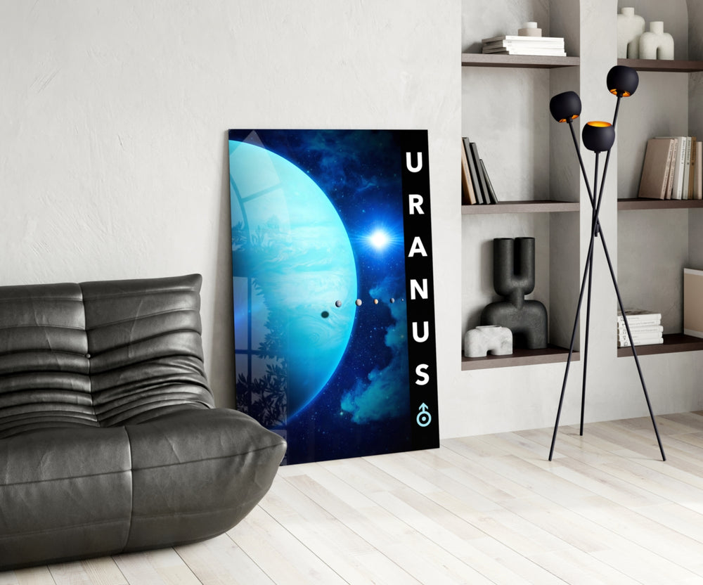 Astronomy glass print bringing planet edge to a designer office
