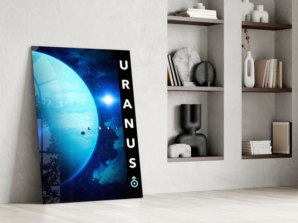 Astronomy panel against a moody dark-painted accent wall