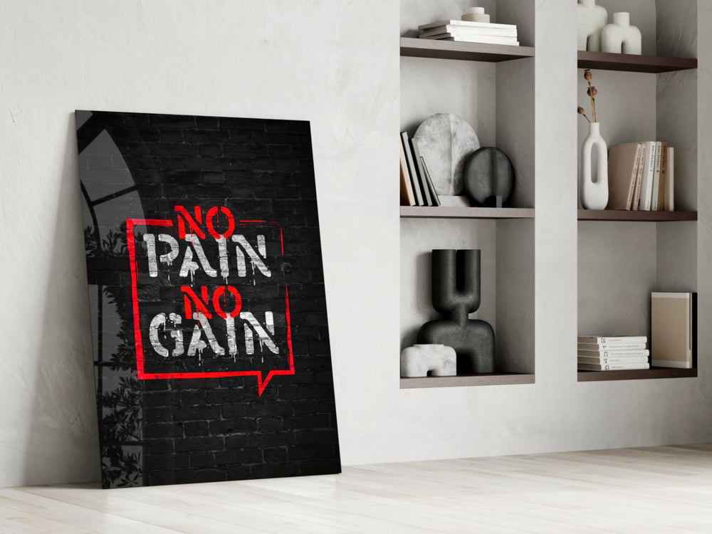 Graffiti panel against a moody dark-painted accent wall