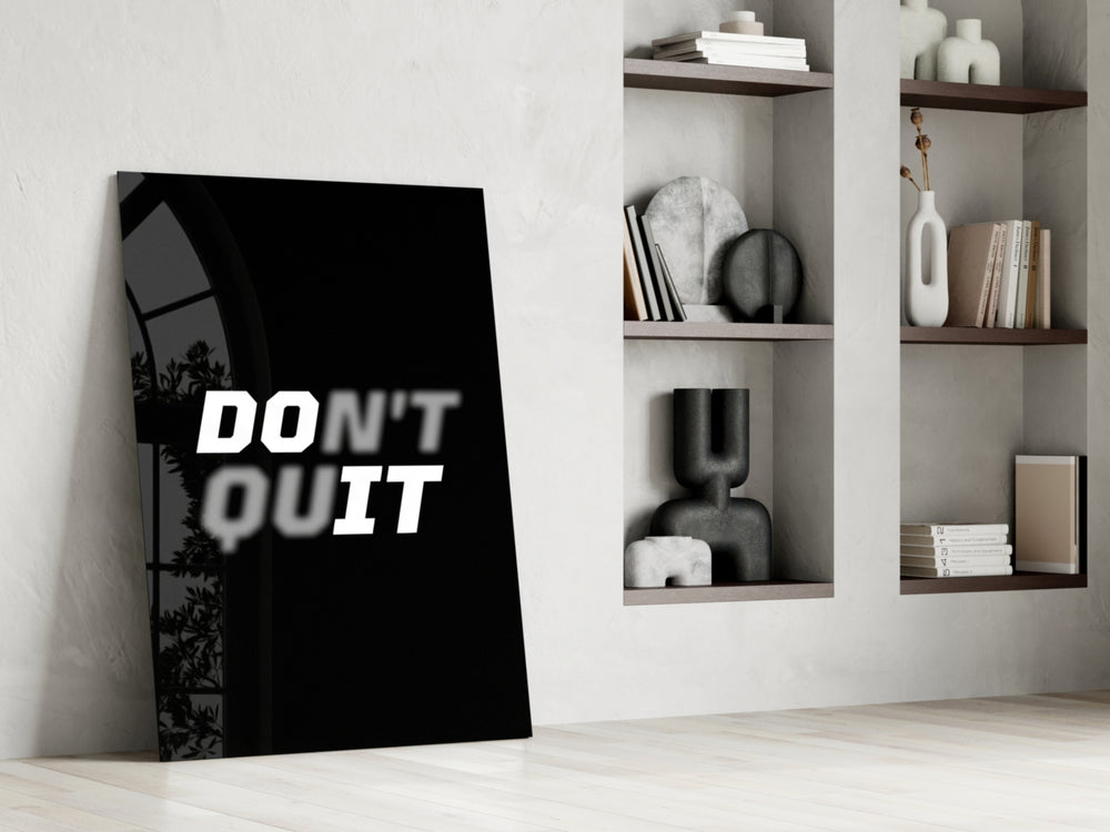 Motivational panel against a moody dark-painted accent wall