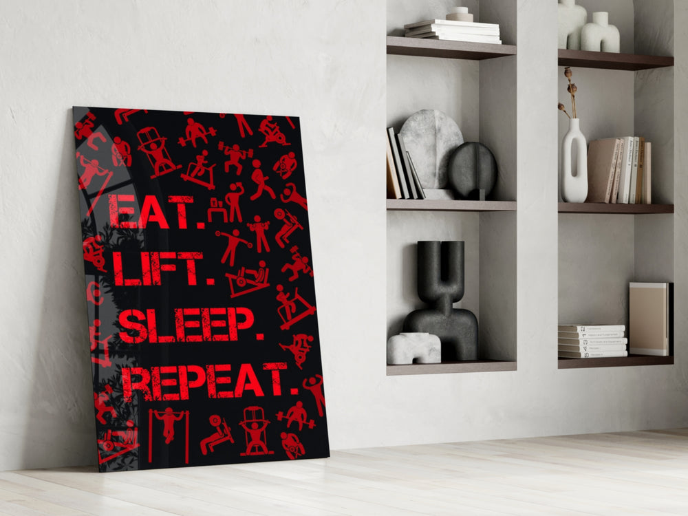 Gym panel against a moody dark-painted accent wall