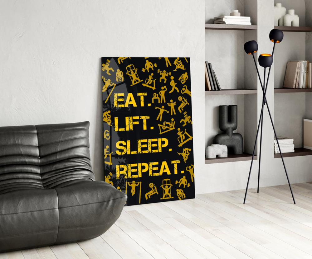 Gym glass print bringing fitness edge to a designer office