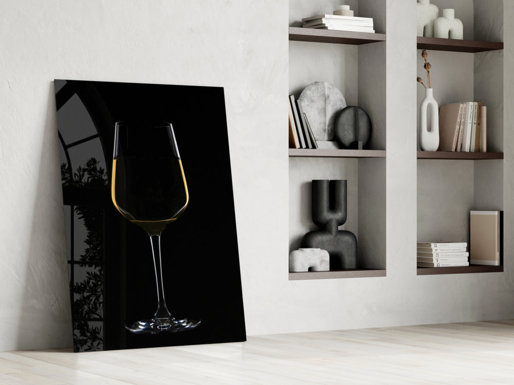 Still-life panel against a moody dark-painted accent wall
