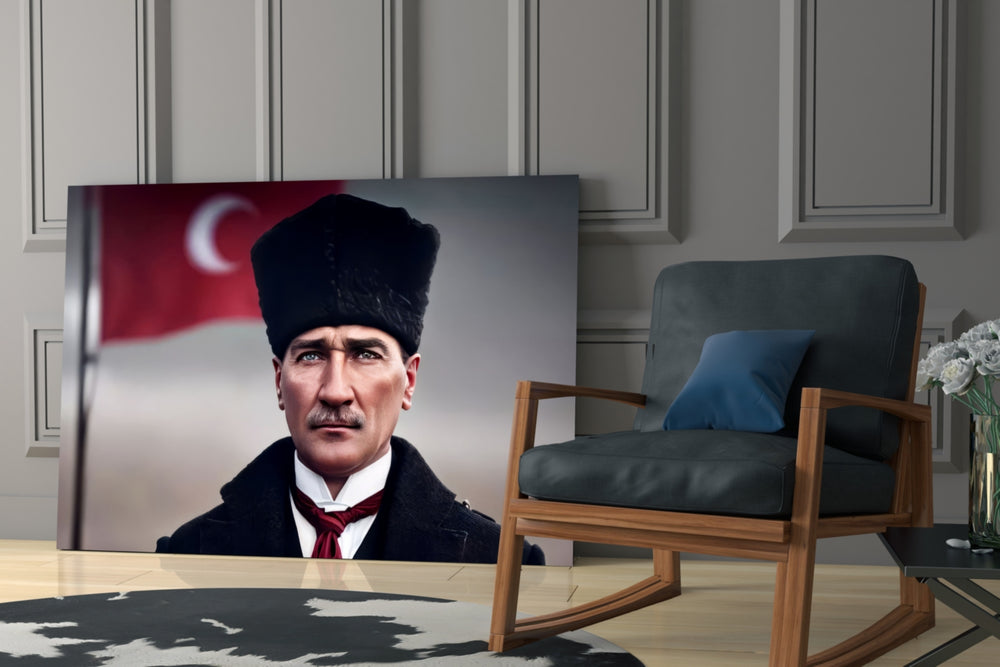 Patriotic yatay panel against an ivory-painted accent wall