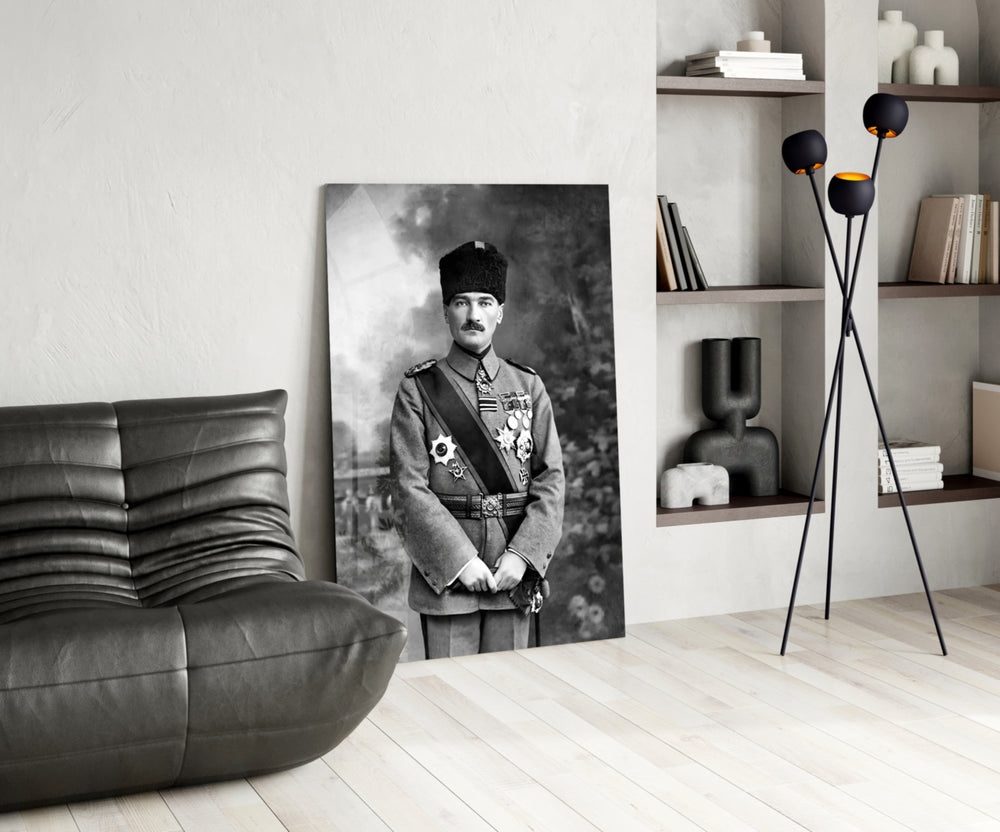 Patriotic glass print bringing archive edge to a hallway