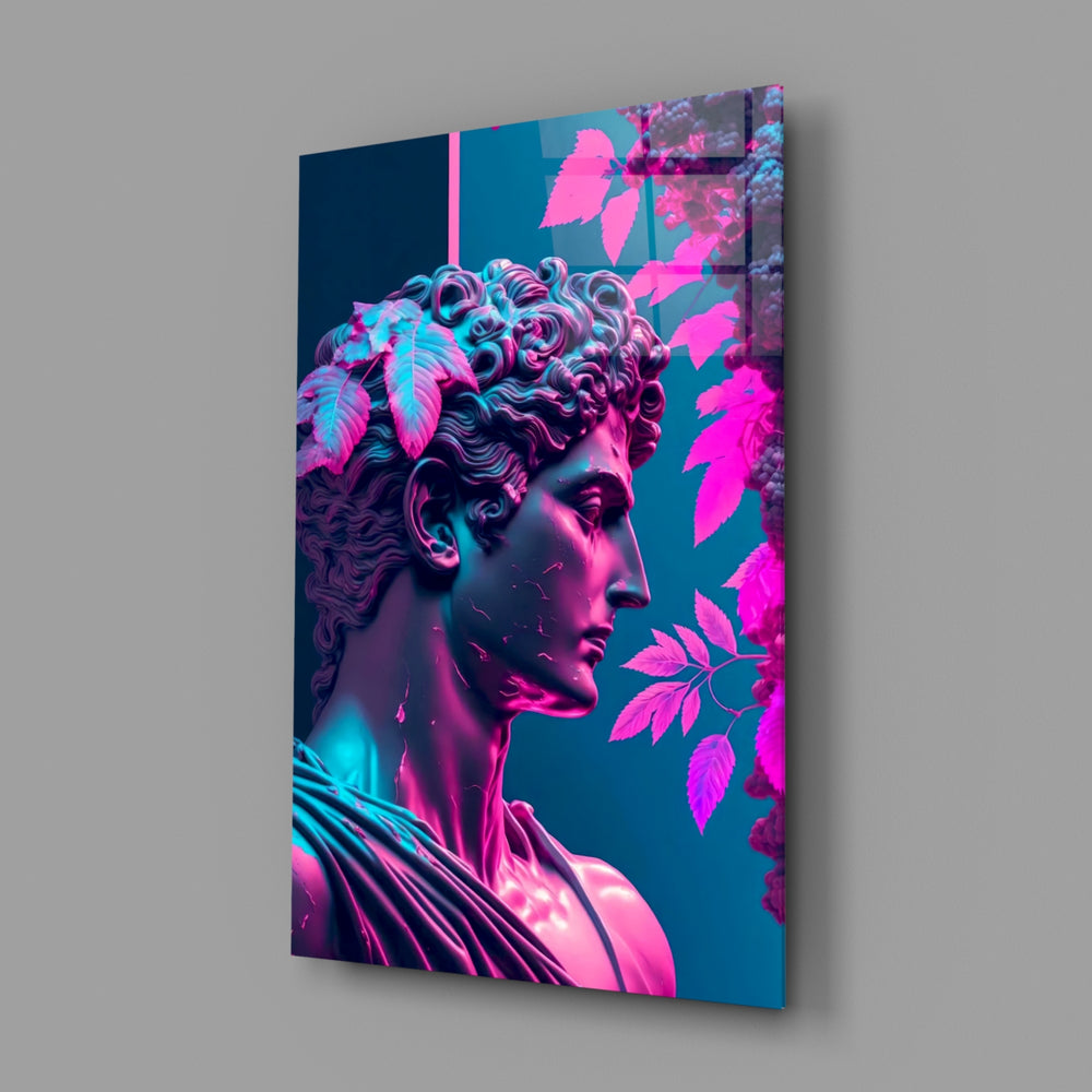 Synthwave panel anchoring a teen's bedroom wall