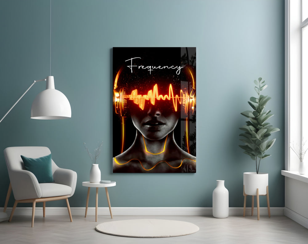 Frequency artwork styled in a teen's bedroom interior