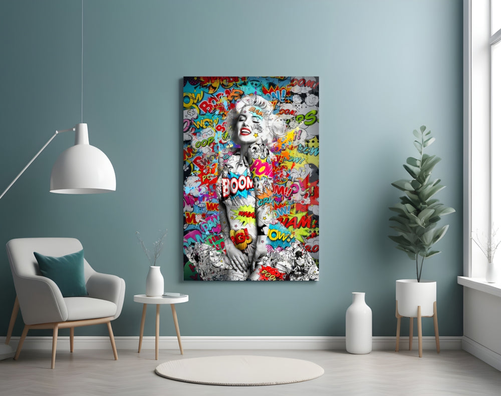 Graffiti artwork styled in a designer office interior