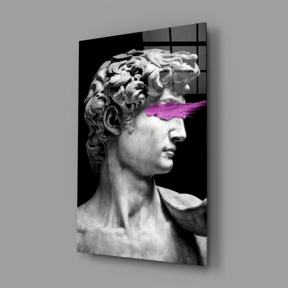 Pop-classical panel anchoring a designer office wall