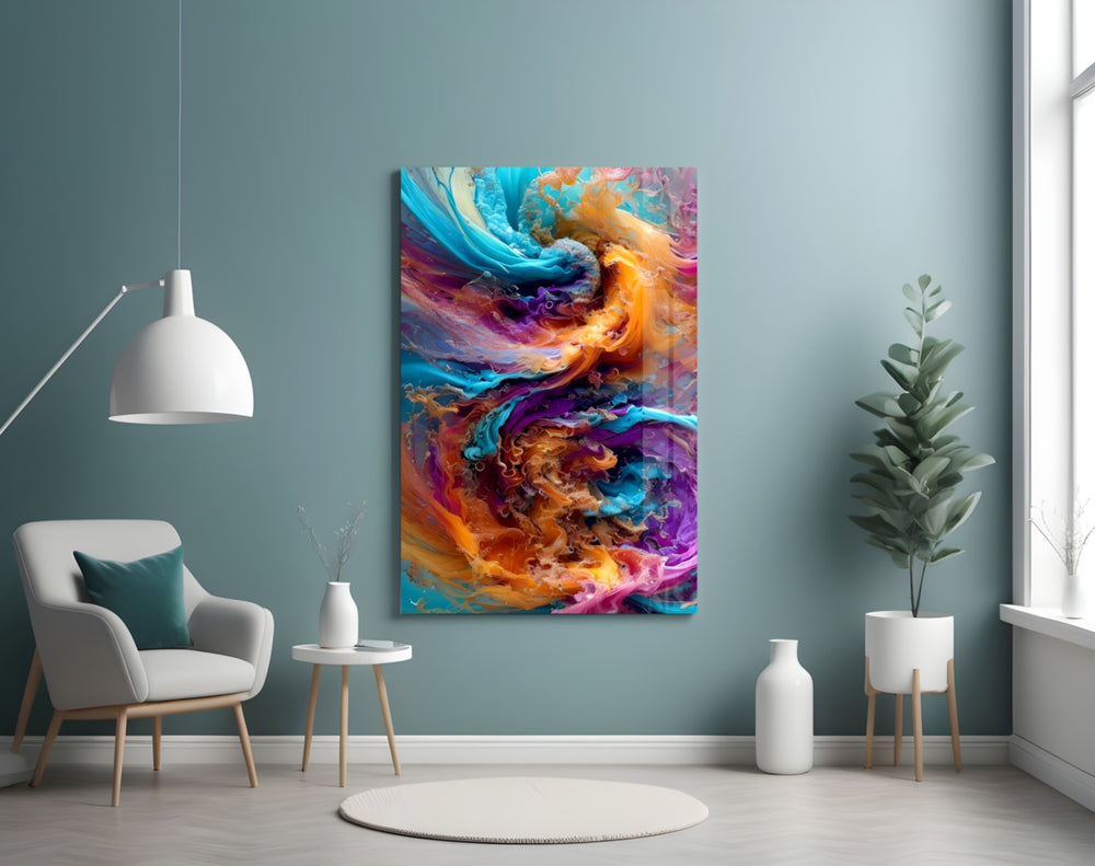 Color Dance artwork styled in a designer office interior