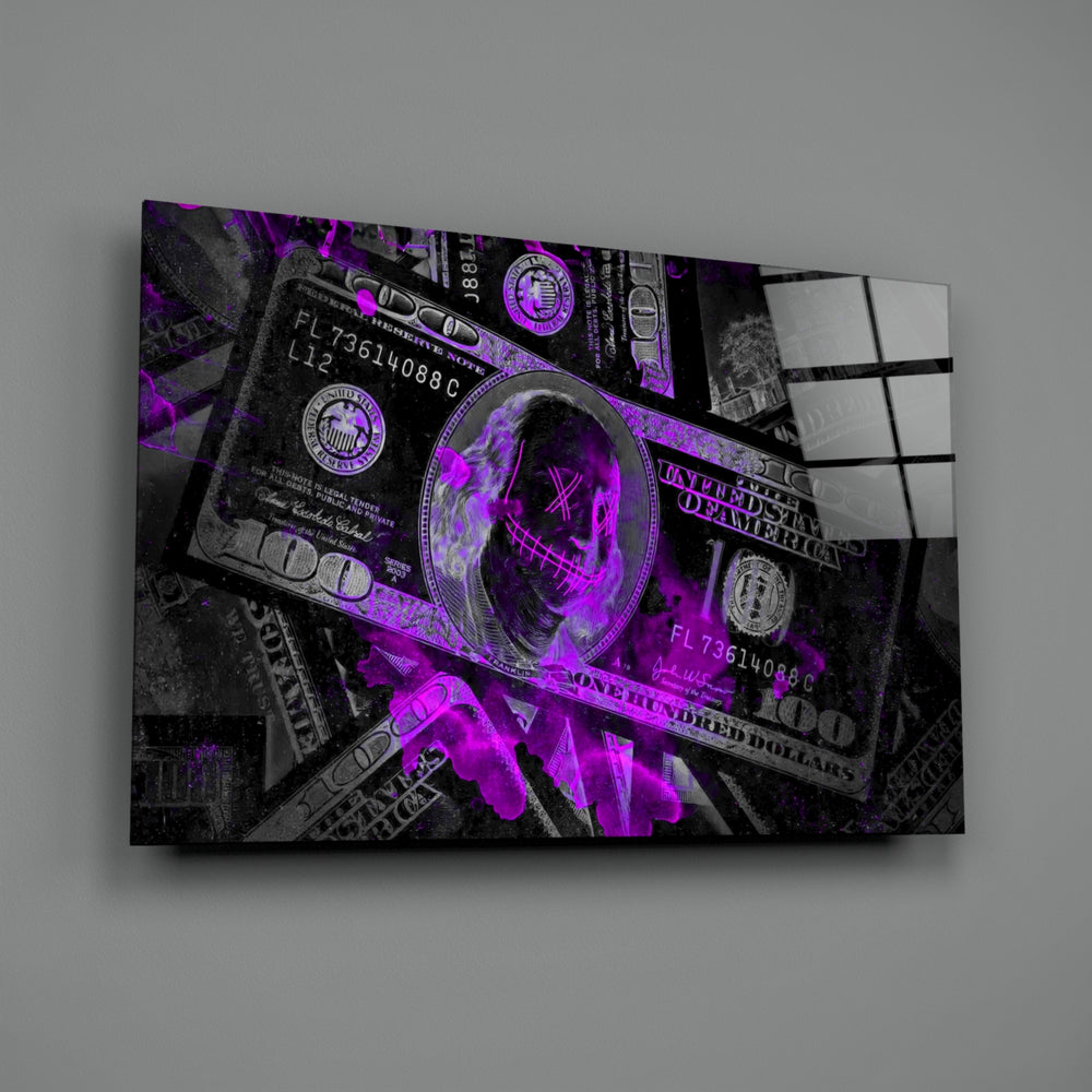 Money-motif panel anchoring a creative loft wall