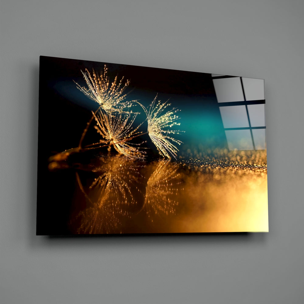 Macro nature panel anchoring a creative loft wall