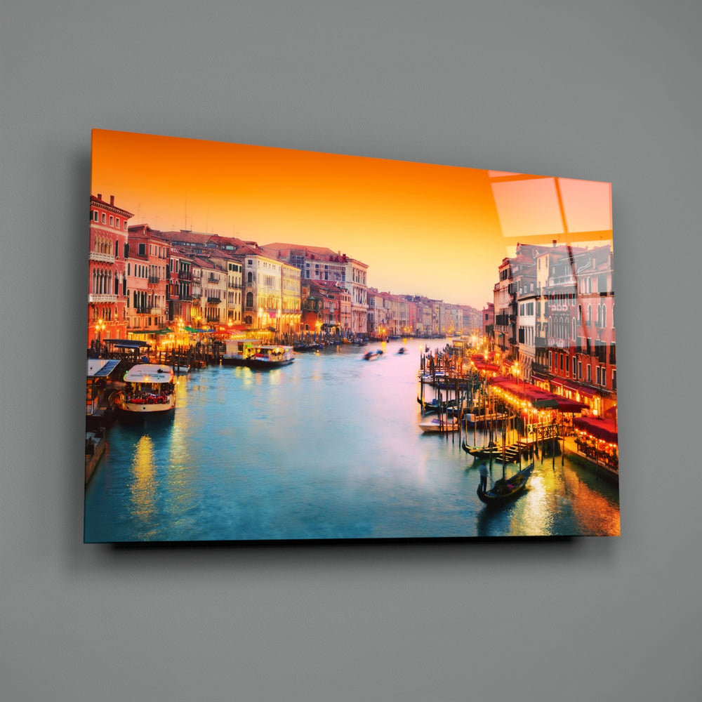 Cityscape panel anchoring a creative loft wall