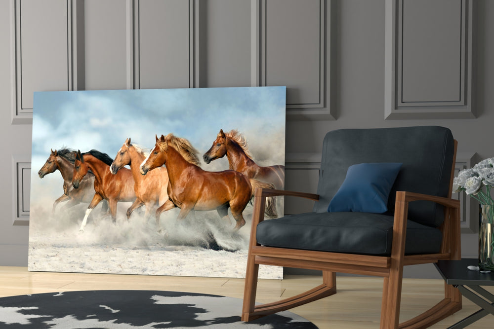 Equine yatay panel against a warm-cream painted accent wall