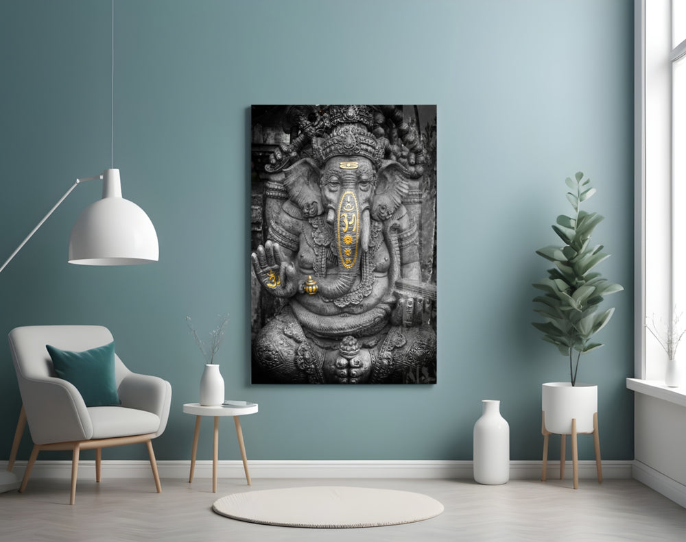 Ganesha artwork styled in a creative loft interior