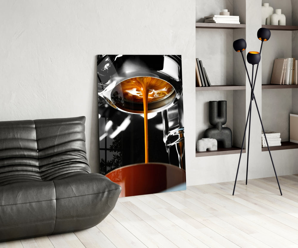 Coffee glass print bringing cafe edge to a coffee-bar lounge