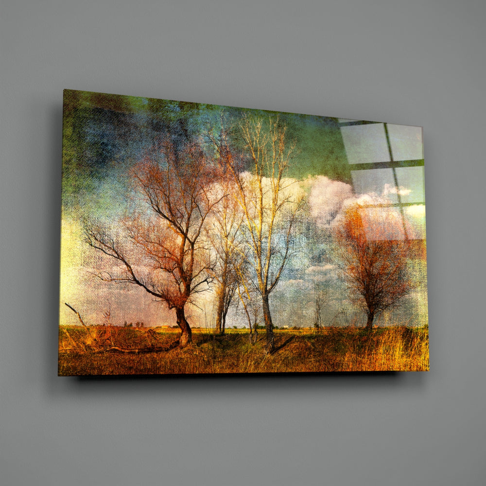 Landscape panel anchoring a creative loft wall