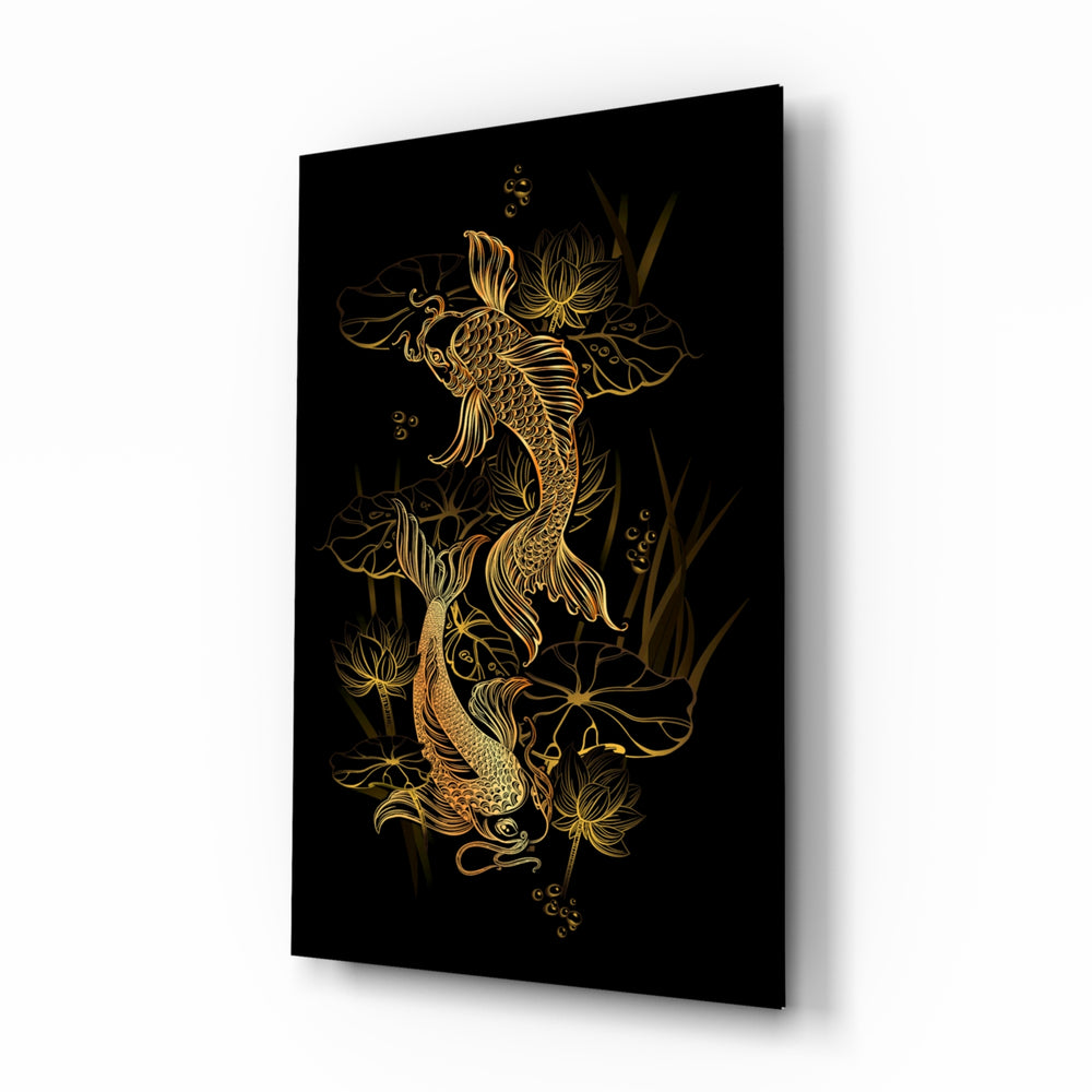 Ying Yang glass wall art in a quiet meditation room