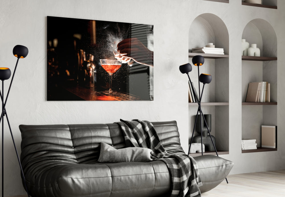 Cocktail artwork styled in a creative loft interior