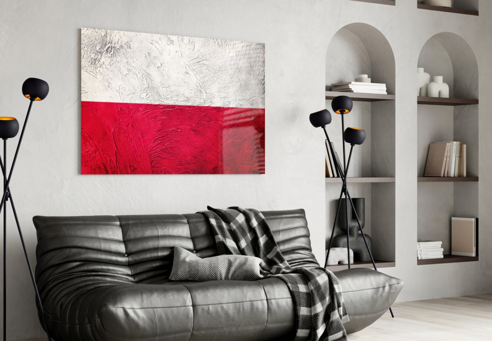 Flag of Poland artwork styled in a study interior