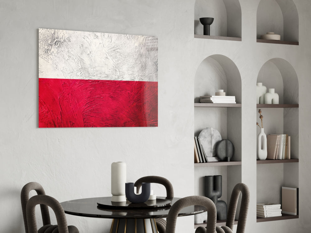 Patriotic glass print bringing heritage edge to a hallway