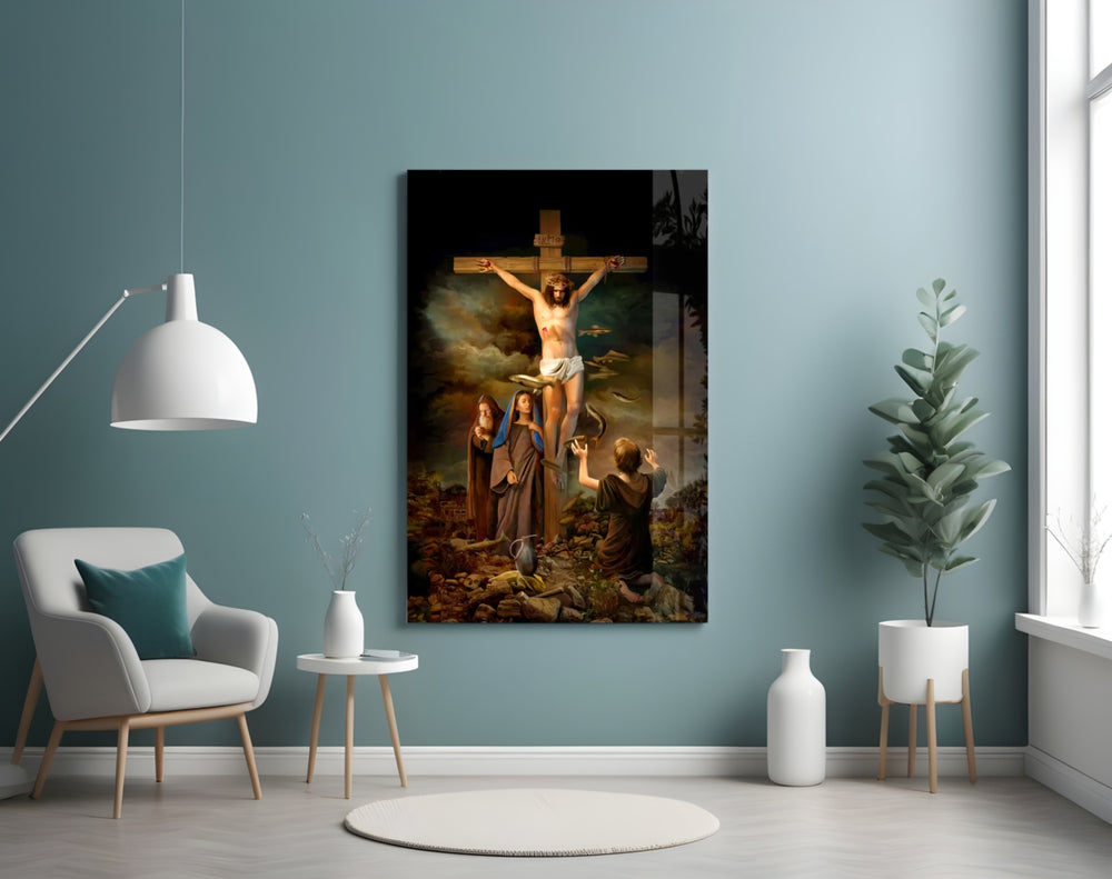 Jesus artwork styled in a creative loft interior