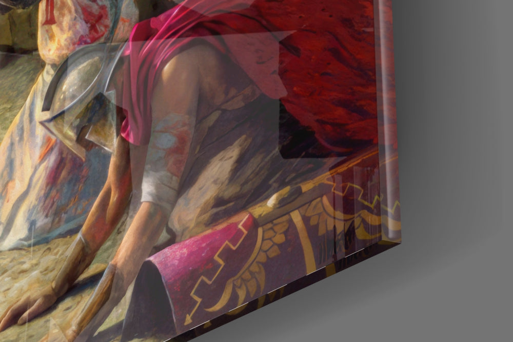 Cinematic artwork in a sacred-leaning living room
