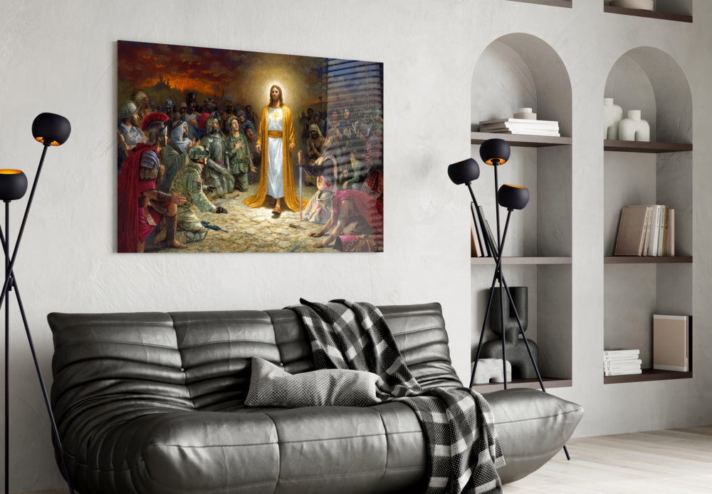 Jesus artwork styled in a creative loft interior