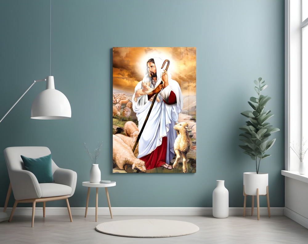 Jesus artwork styled in a creative loft interior
