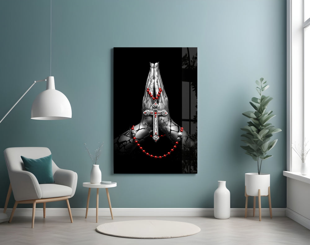 Cross artwork styled in a creative loft interior