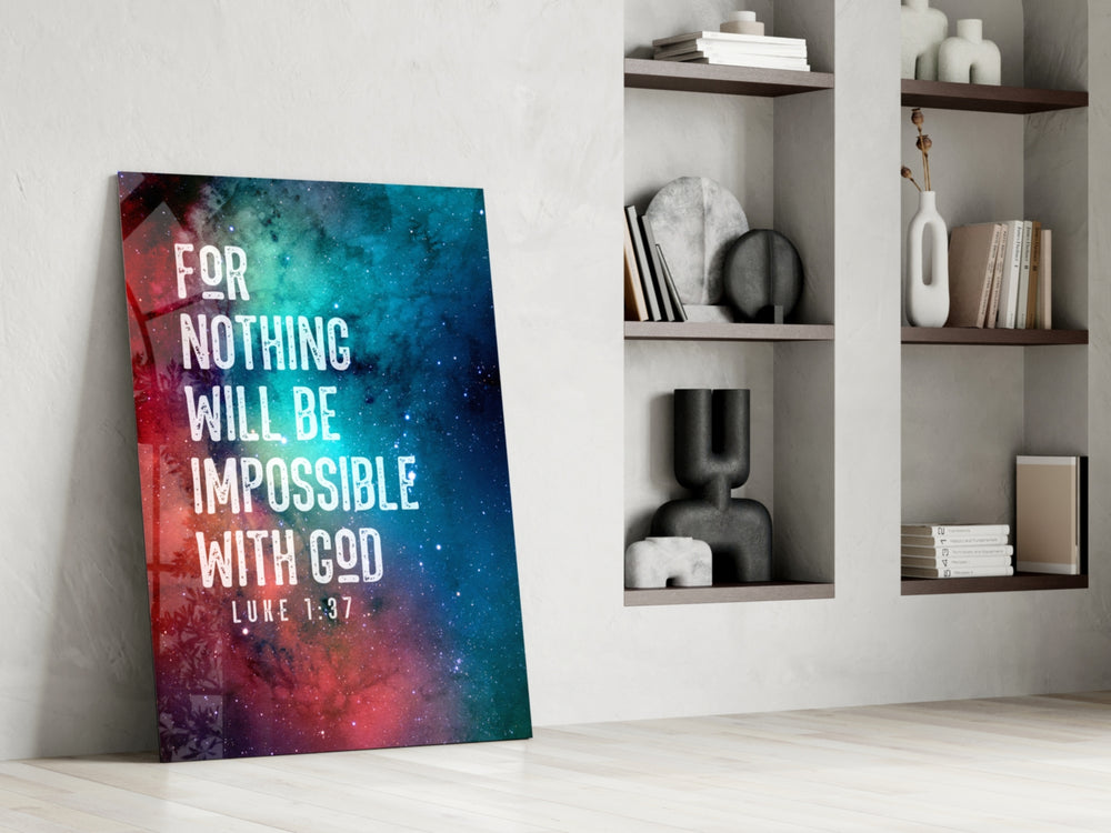 Scripture panel against a moody dark-painted accent wall